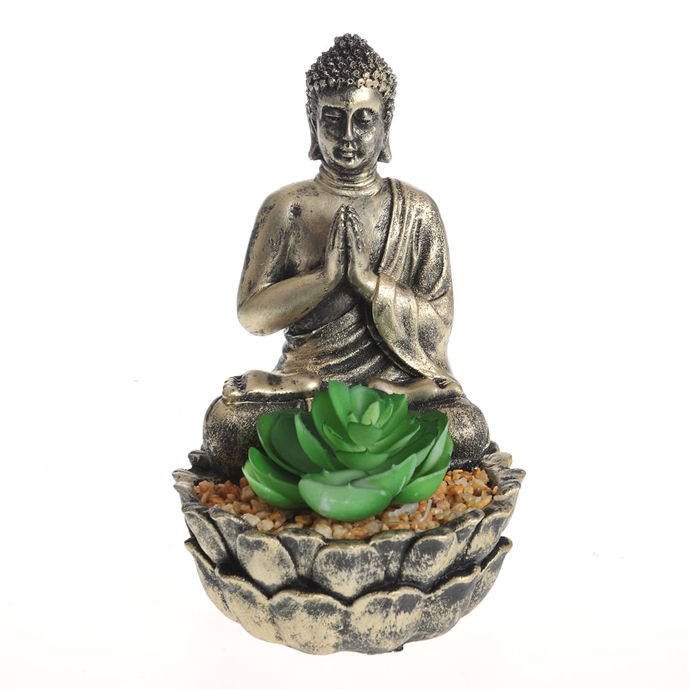 Decoratiune Buddha cu planta artificiala