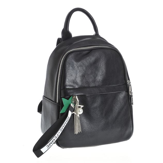 Rucsac negru cu accesorii vesele