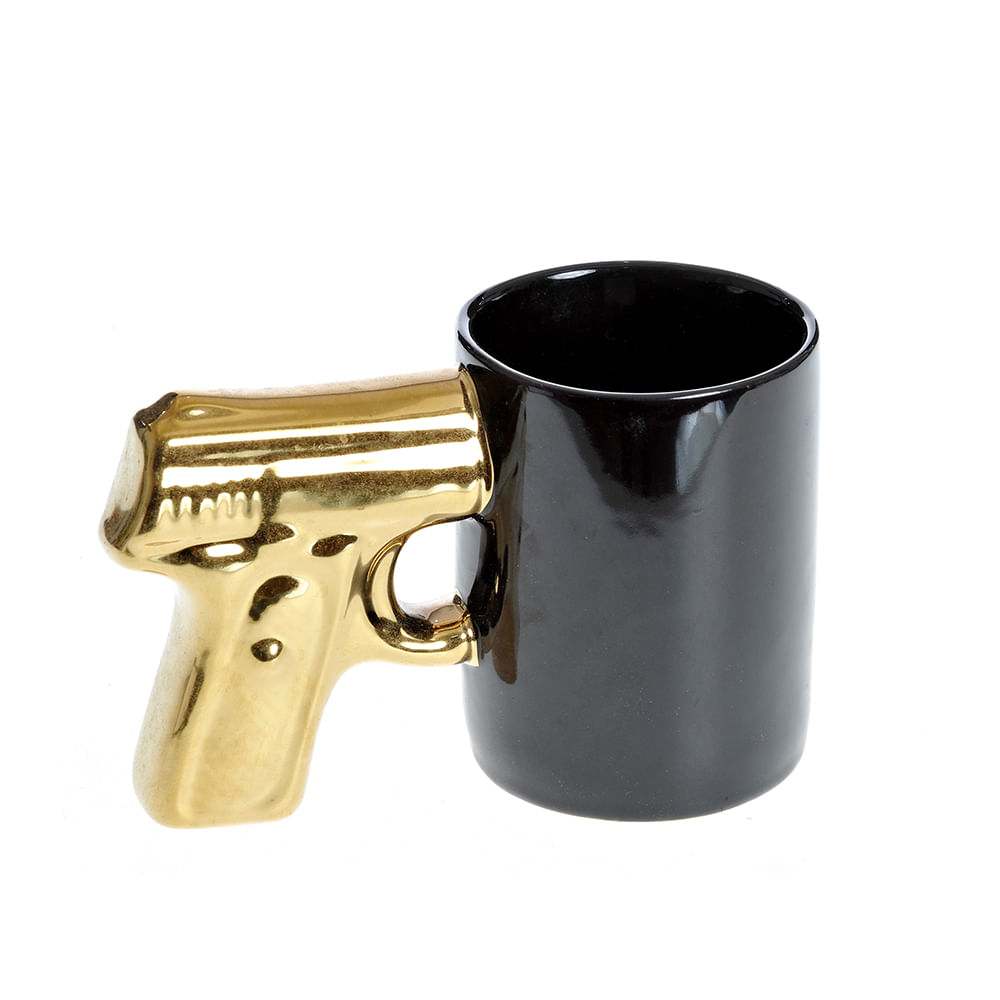 Cana neagra din ceramica design pistol - 1 | YEO