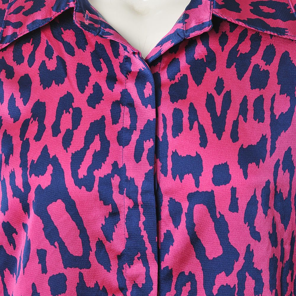 Camasa mov cu model animal print - 1 | YEO