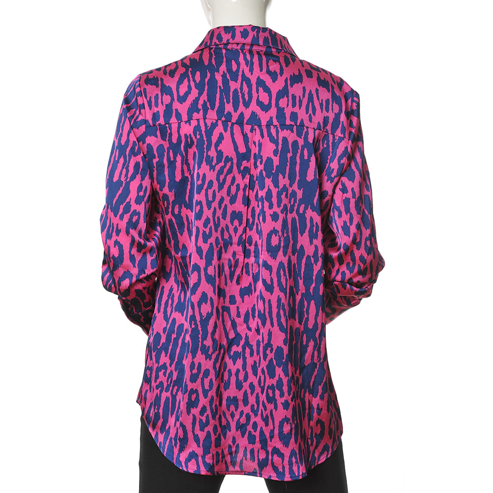 Camasa mov cu model animal print - 2 | YEO