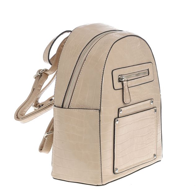 Rucsac bej cu aspect piele de sarpe
