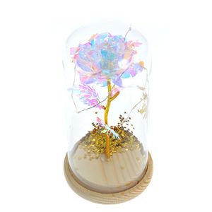 Glob decorativ cu trandafir si led