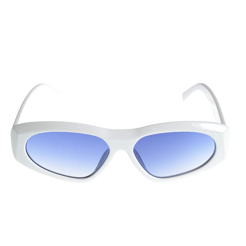 Ochelari de soare albi si lentile bleu - 2 | YEO