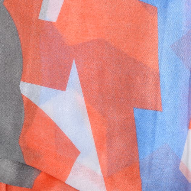 Esarfa multicolora din vascoza cu imprimeu abstract