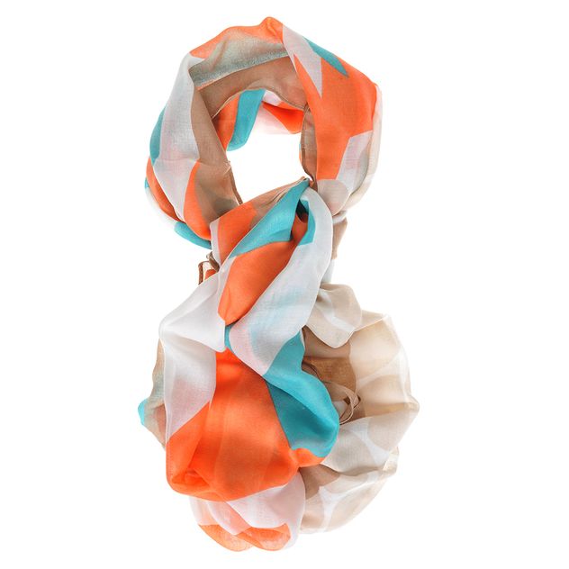 Esarfa din vascoza cu margini maro