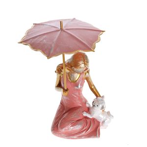 Statueta din polirasina domnisoara cu umbrela
