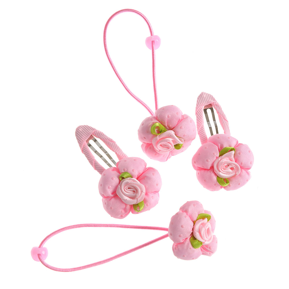 Set 4 accesorii par cu flori roz - 2 | YEO