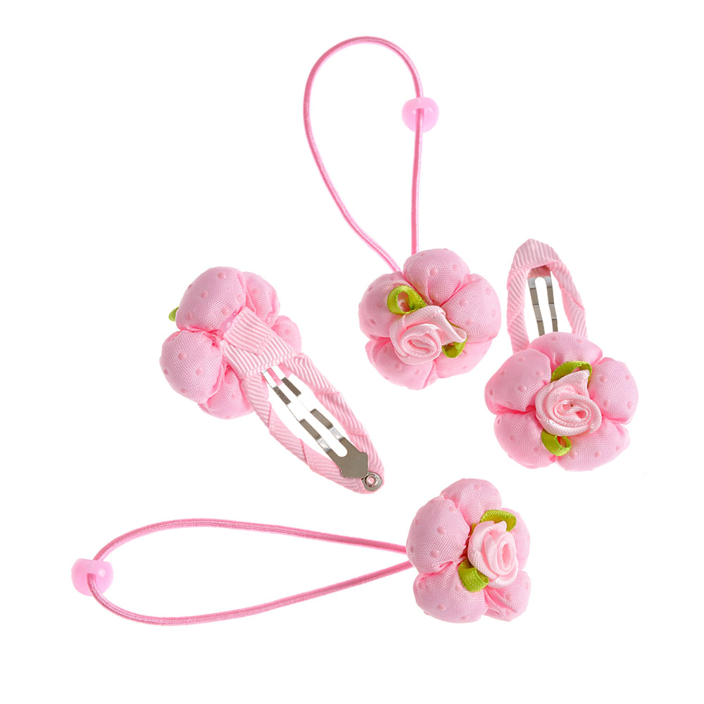 Set 4 accesorii par cu flori roz - 3 | YEO