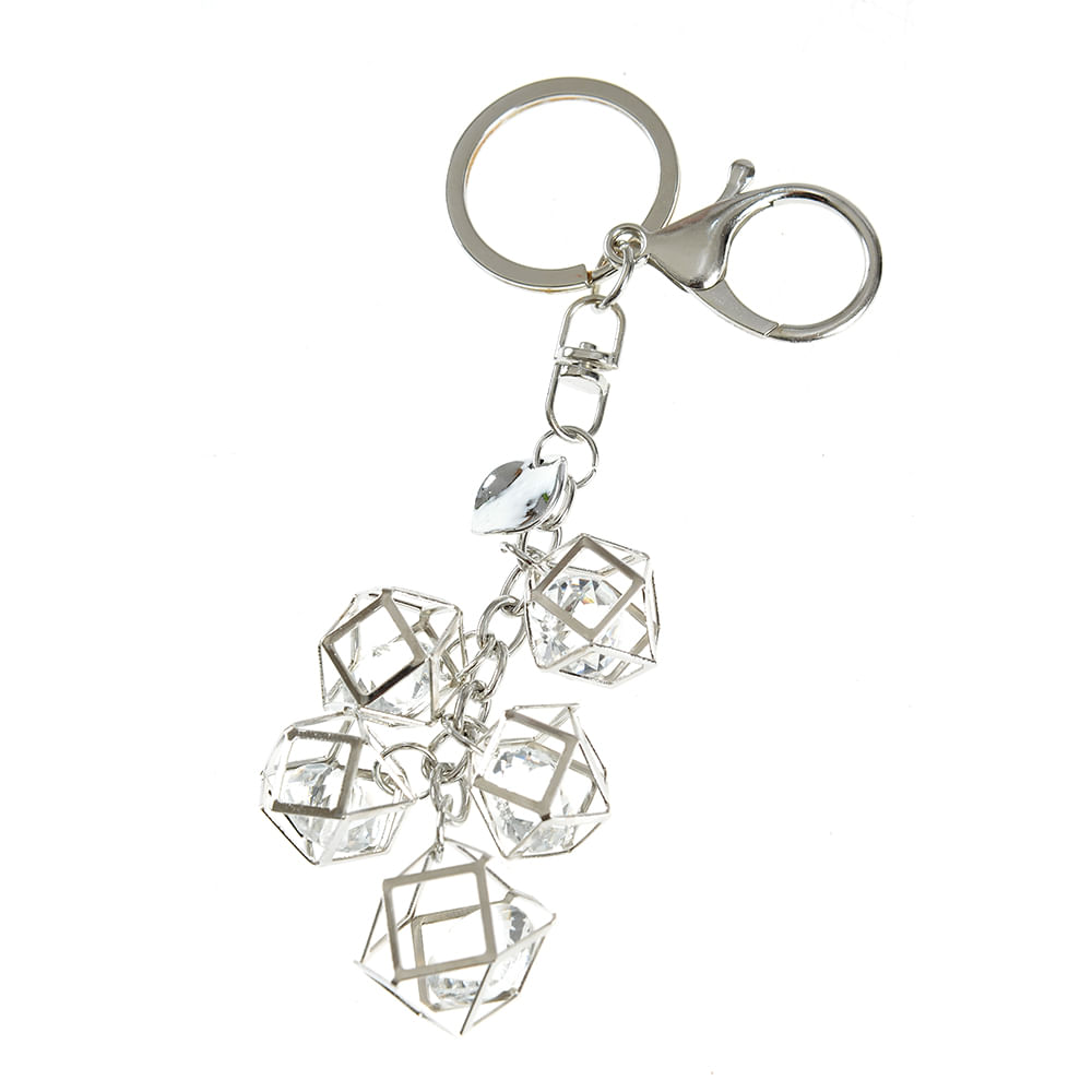 Breloc argintiu cu 5 cuburi hexagon Accesorii