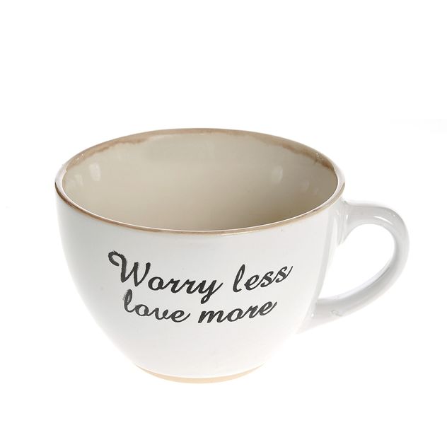Cana din ceramica Worry less love more
