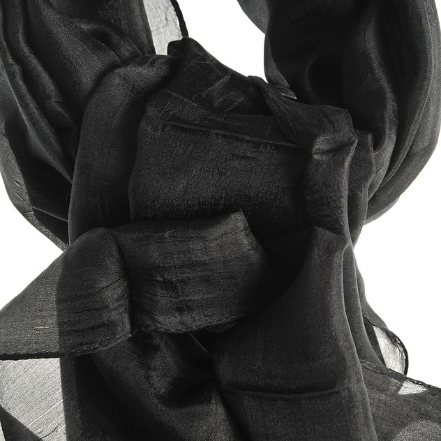Esarfa neagra din matase 30x180 cm