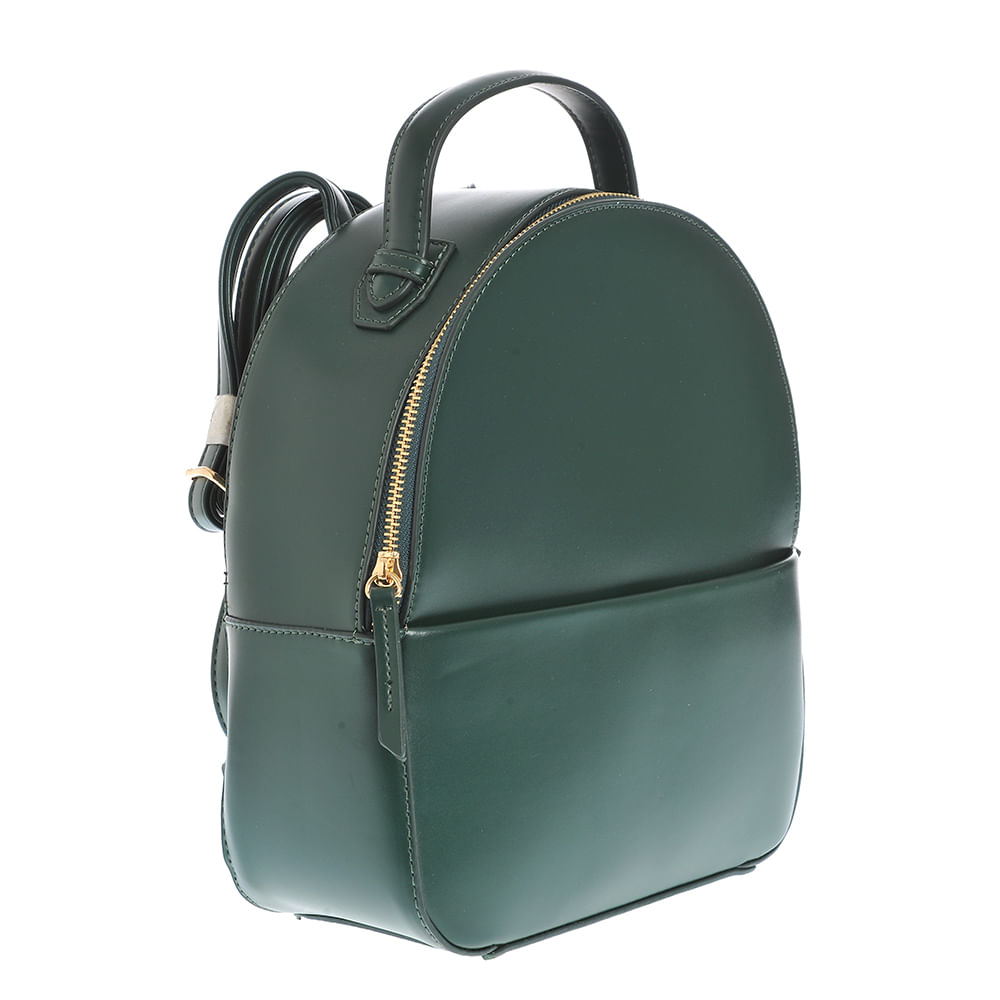 Rucsac verde din piele ecologica cu buzunar frontal - 1 | YEO