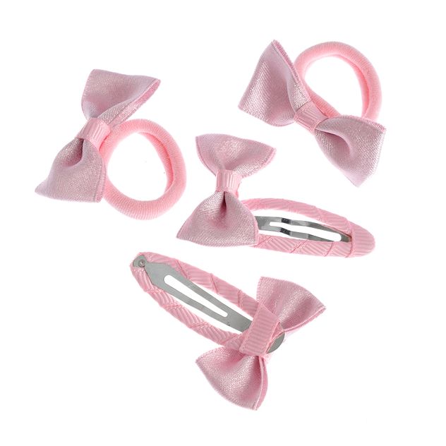 Set 4 accesorii par cu fundite roz