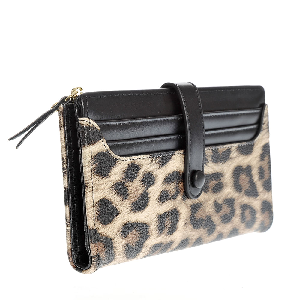 Portofel compartimentat cu model animal print - 1 | YEO