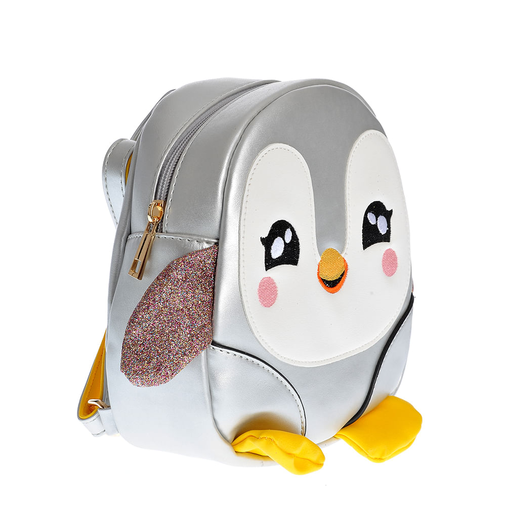 Rucsac argintiu cu pinguin - 1 | YEO