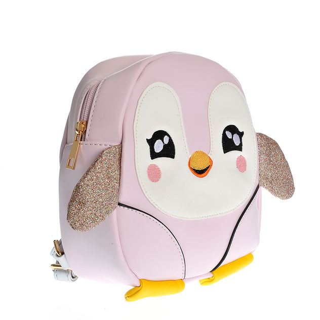 Rucsac roz cu pinguin