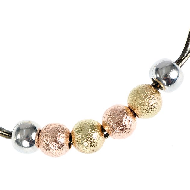 Bratara neagra cu 6 bile colorate