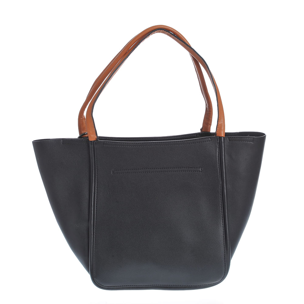 Geanta shopper neagra din piele ecologica - 3 | YEO