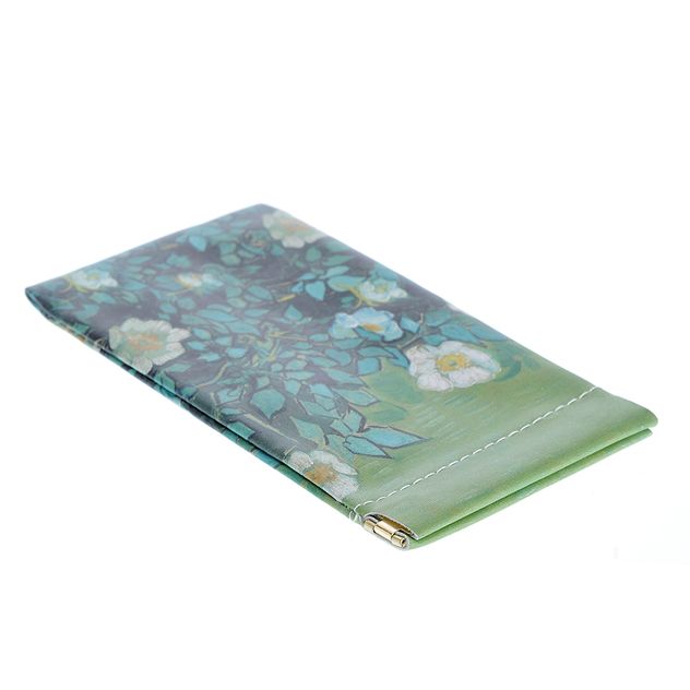 Etui verde cu flori