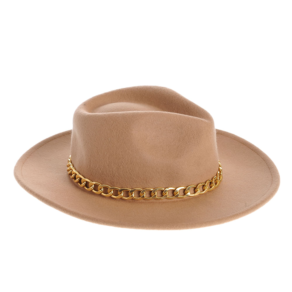 Palarie fedora cu lant auriu - 2 | YEO