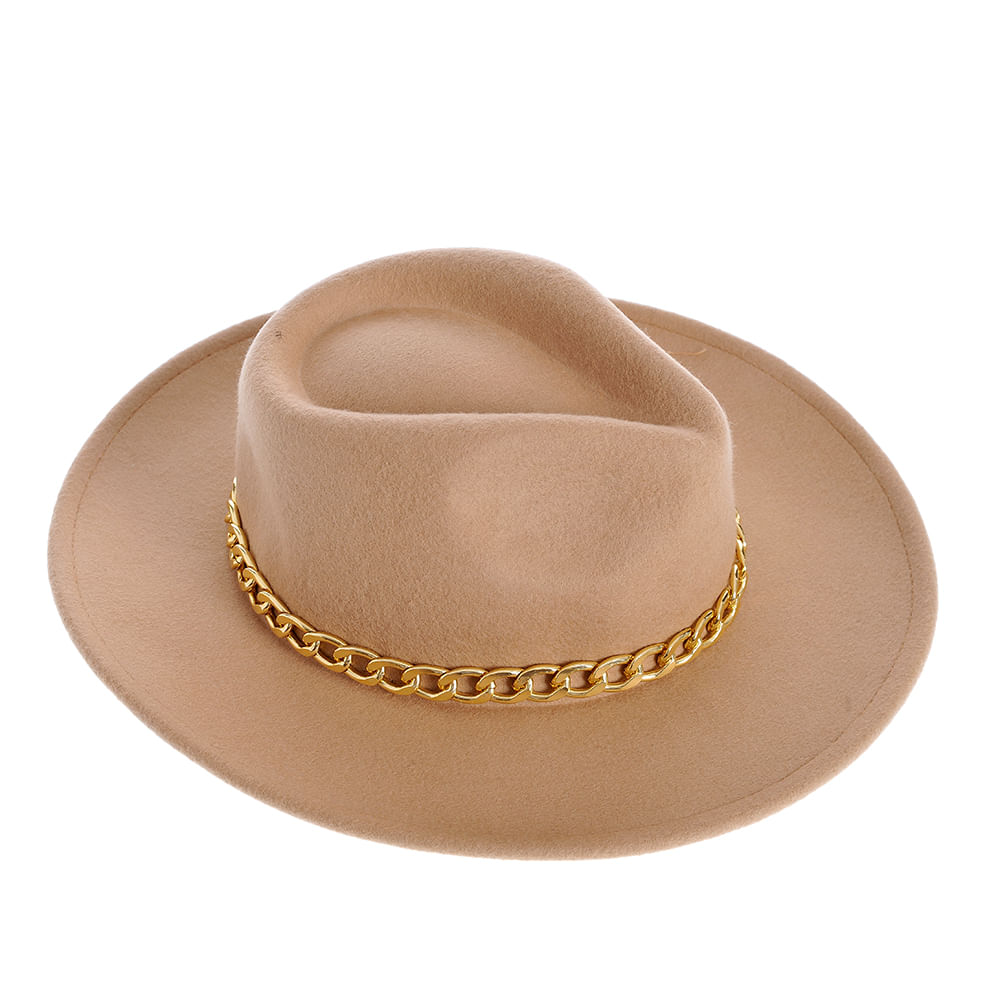 Palarie fedora cu lant auriu - 3 | YEO