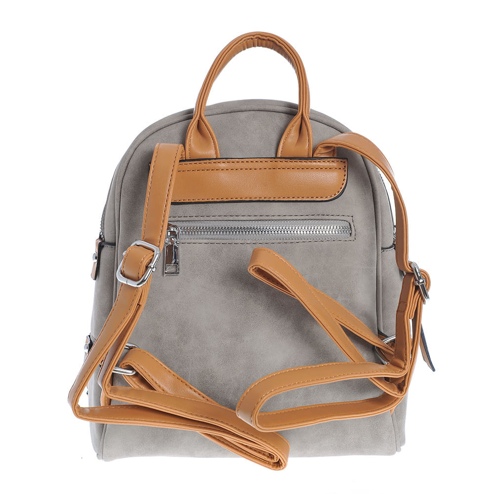 Rucsac gri cu fermoar decorativ - 2 | YEO