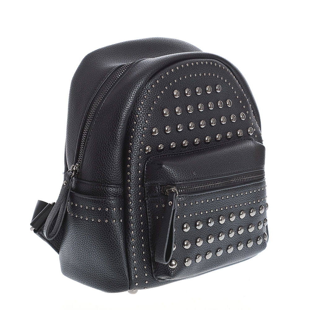 Rucsac negru cu nituri metalice - 1 | YEO