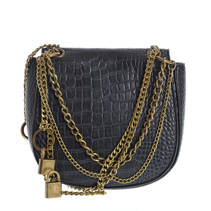 Geanta Neagra Crocodile Hobo Bag