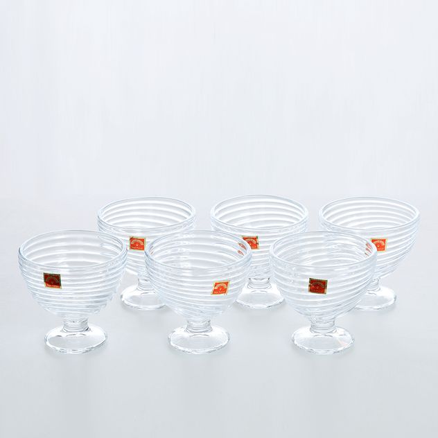 Set 6 cupe din sticla pentru inghetata