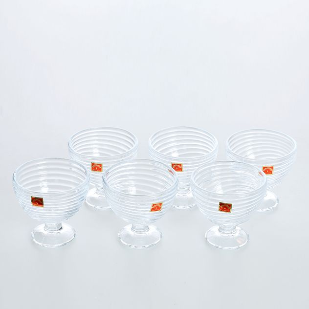 Set 6 cupe din sticla pentru inghetata