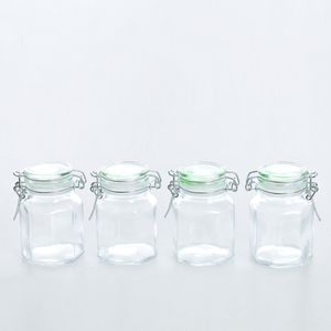 Set 4 mini borcane din sticla