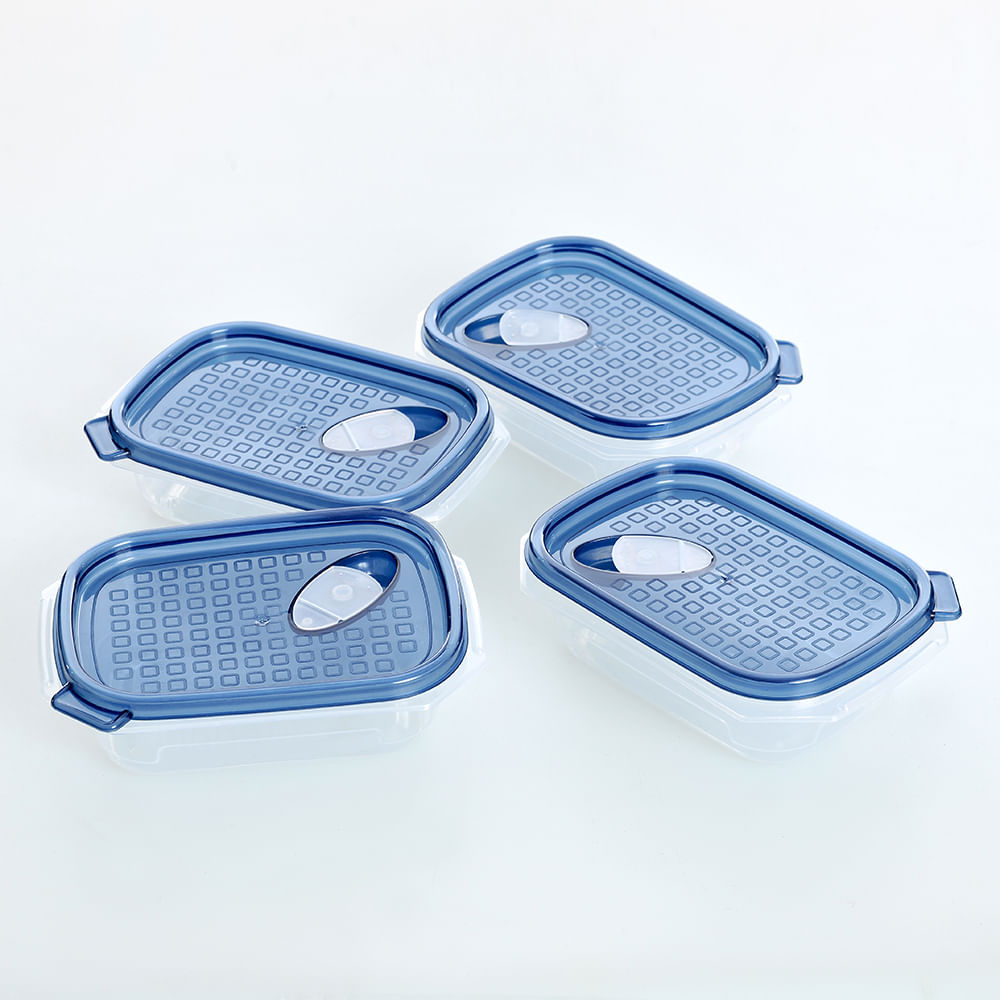 Set 4 mini caserole cu capac bleumarin - 2 | YEO