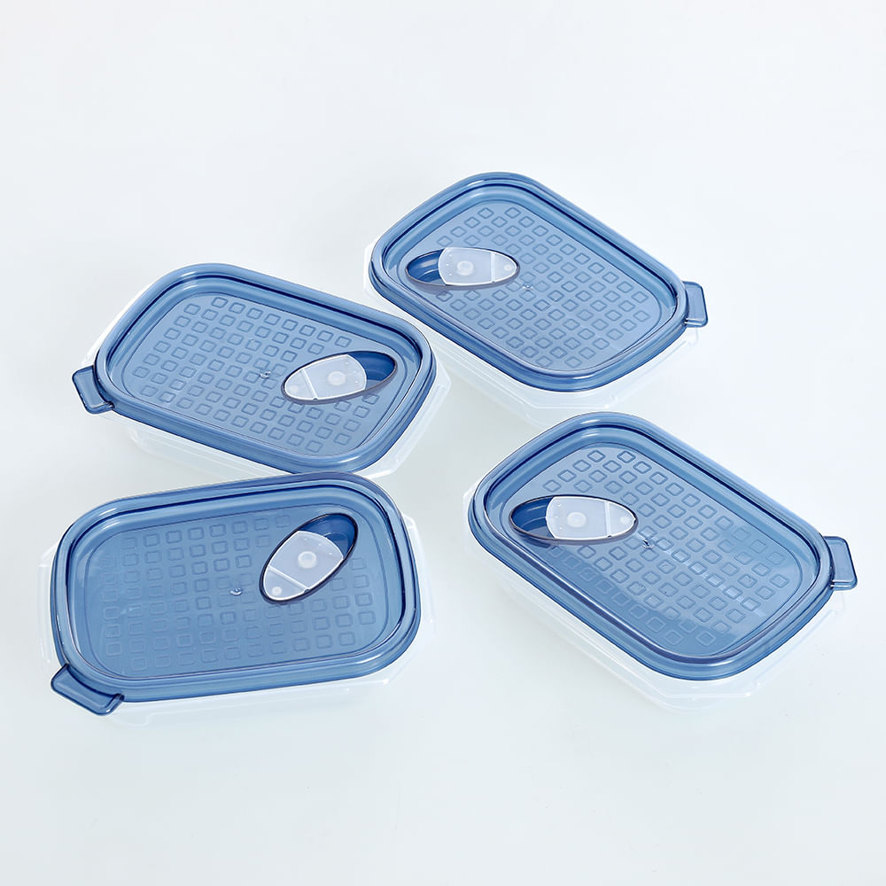 Set 4 mini caserole cu capac bleumarin - 3 | YEO