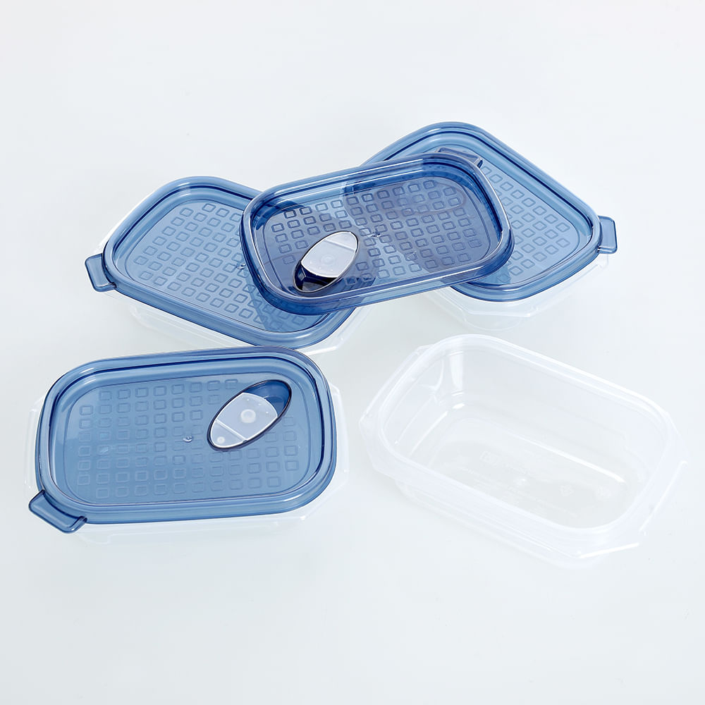 Set 4 mini caserole cu capac bleumarin - 4 | YEO
