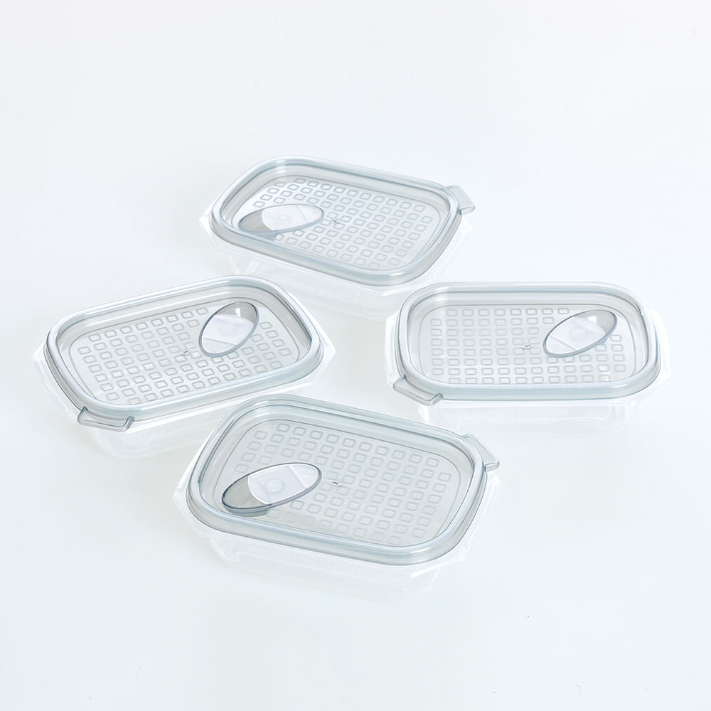 Set 4 mini caserole cu capac gri - 2 | YEO