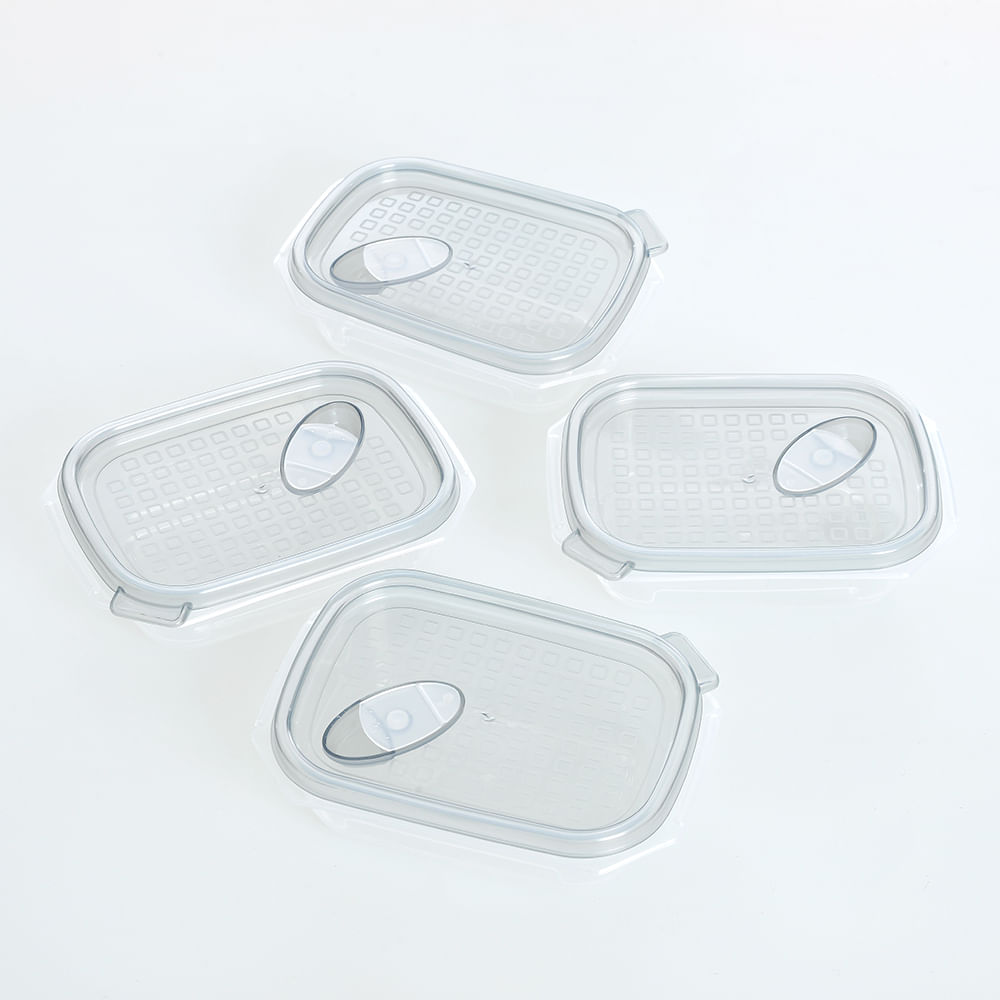 Set 4 mini caserole cu capac gri - 3 | YEO