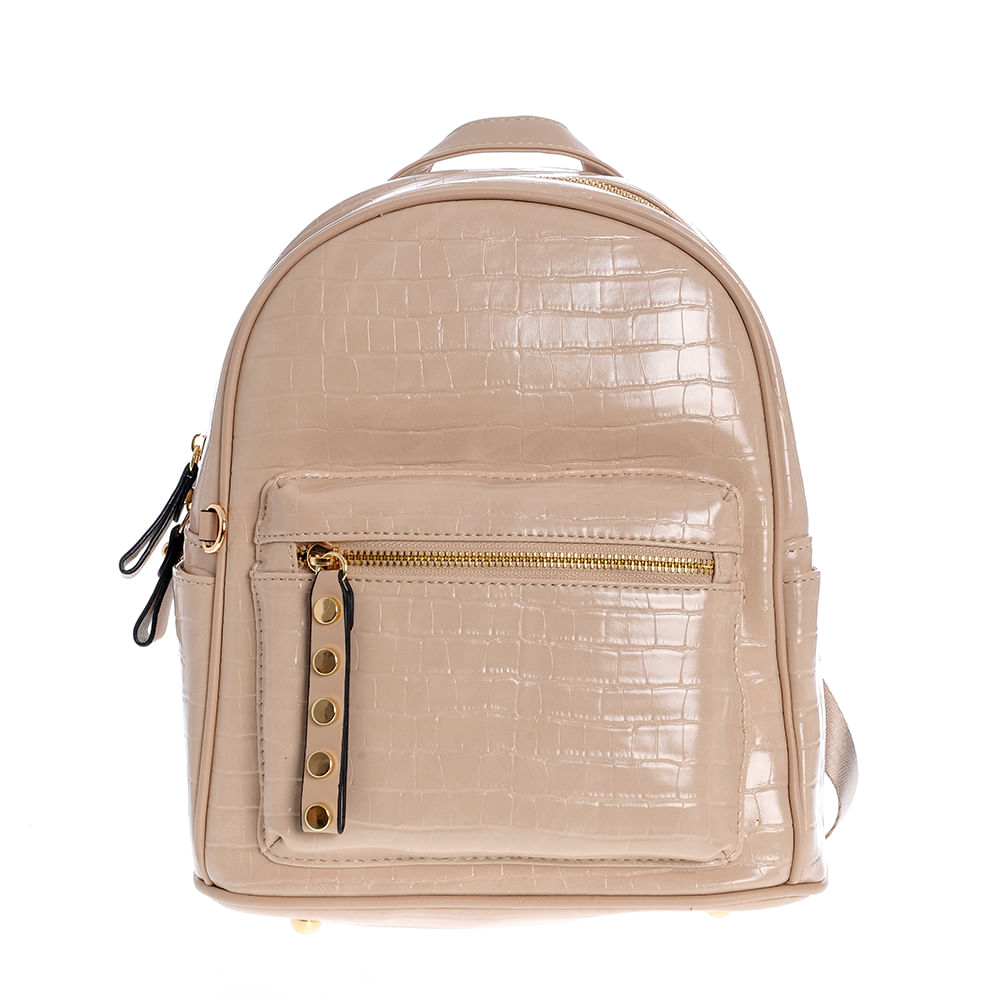 Rucsac bej cu aspect piele de sarpe - 4 | YEO