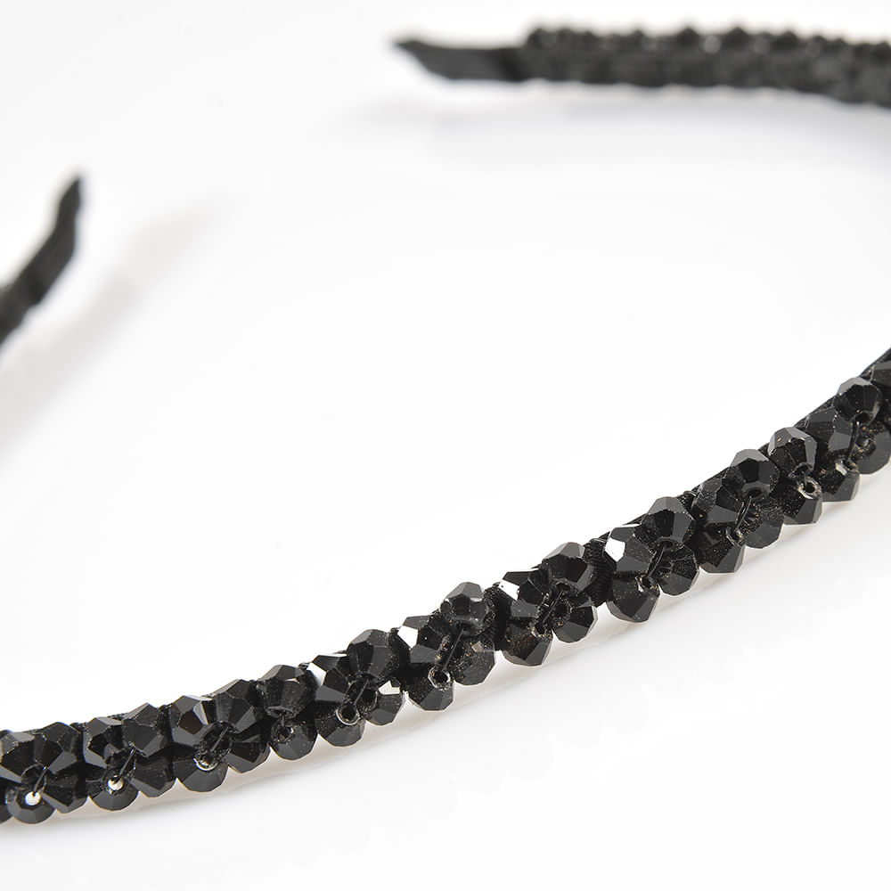 Bentita neagra cu pietre stralucitoare - 1 | YEO
