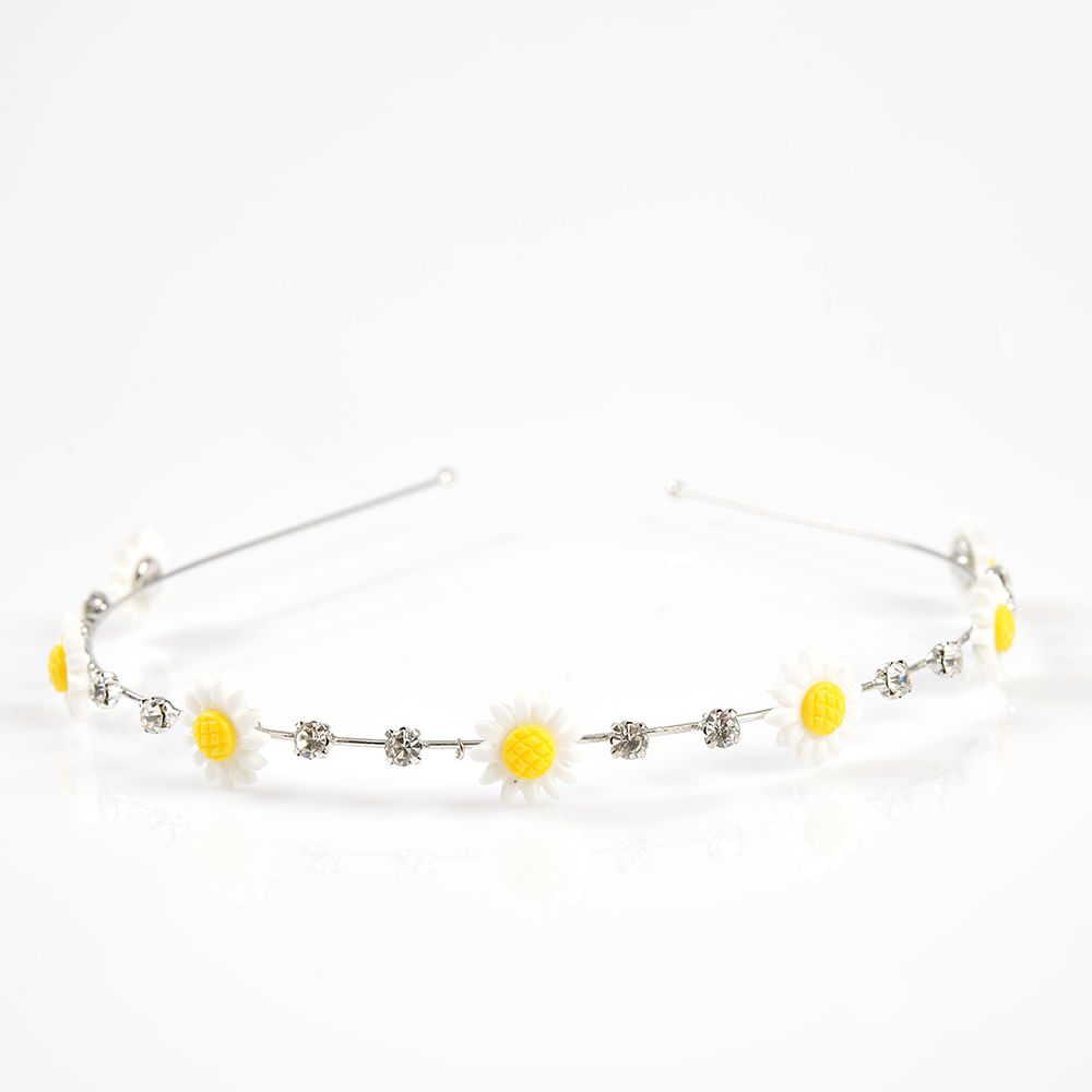 Bentita argintie cu margarete - 3 | YEO
