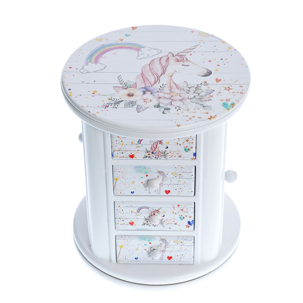 Cutie de bijuterii rotunda cu unicorn - 1 | YEO