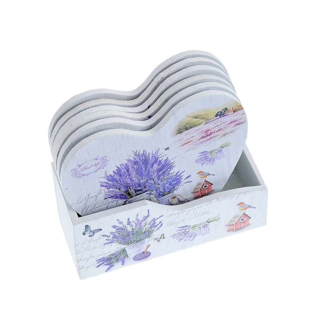 Set 6 suporturi pentru pahare cu lavanda 10 cm - 2 | YEO