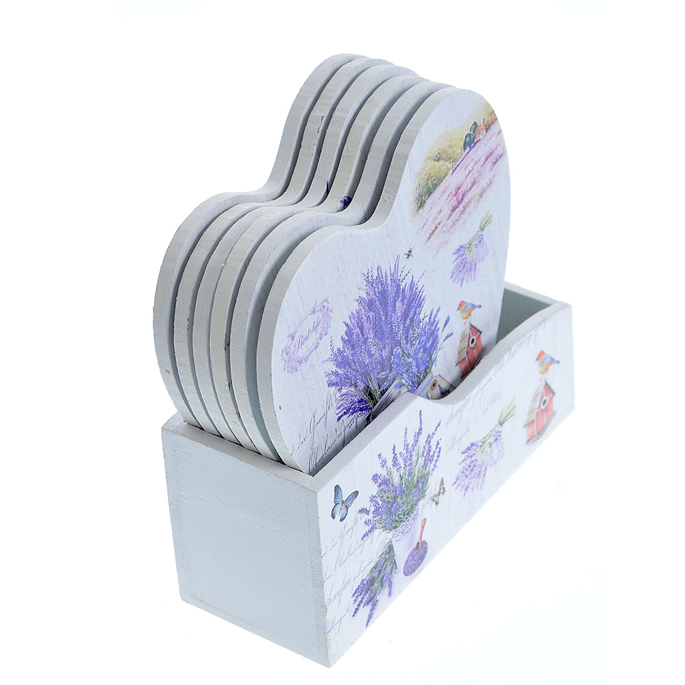 Set 6 suporturi pentru pahare cu lavanda 10 cm - 3 | YEO