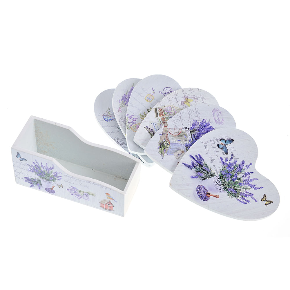 Set 6 suporturi pentru pahare cu lavanda 10 cm - 4 | YEO