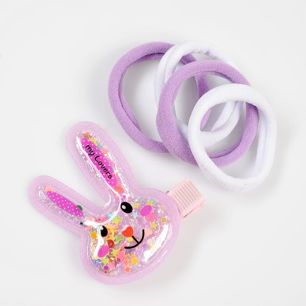 Set 5 accesorii de par mov cu iepure