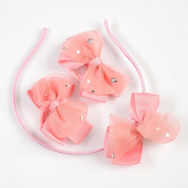 Set 3 accesorii par roz pentru copii