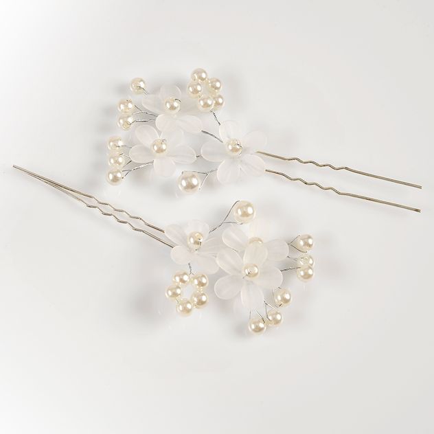 Set 2 ace de par cu flori albe