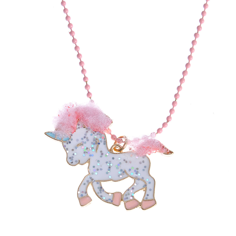 Colier roz cu unicorn - 2 | YEO