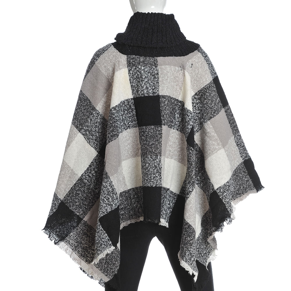 Poncho in carouri cu gluer - 2 | YEO