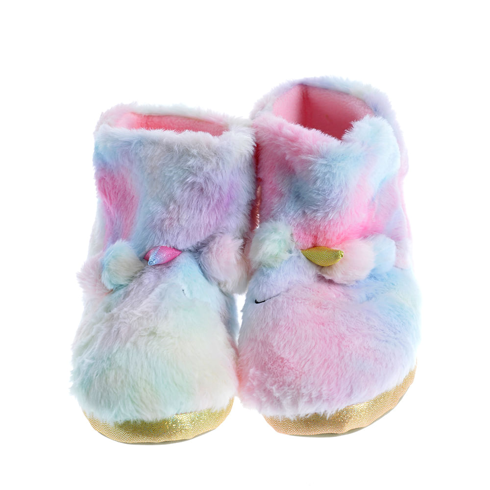 Cizme de casa pufoase unicorn